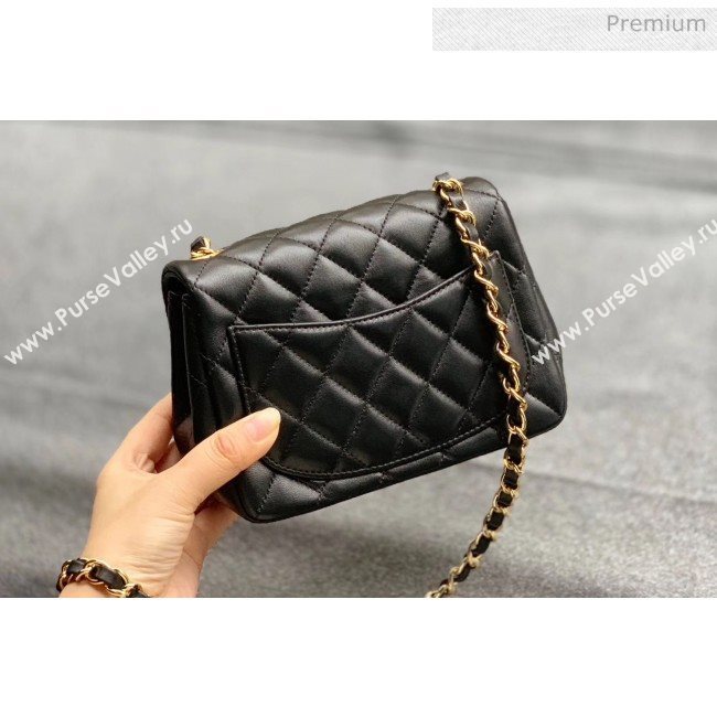 Chanel Quilted Lambskin Classic Mini Flap Bag Black With Gold Hardware(Top Quality) (MH-20031626)