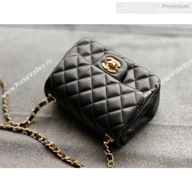Chanel Quilted Lambskin Classic Mini Flap Bag Black With Gold Hardware(Top Quality) (MH-20031626)