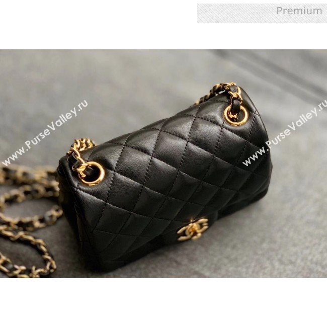 Chanel Quilted Lambskin Classic Mini Flap Bag Black With Gold Hardware(Top Quality) (MH-20031626)
