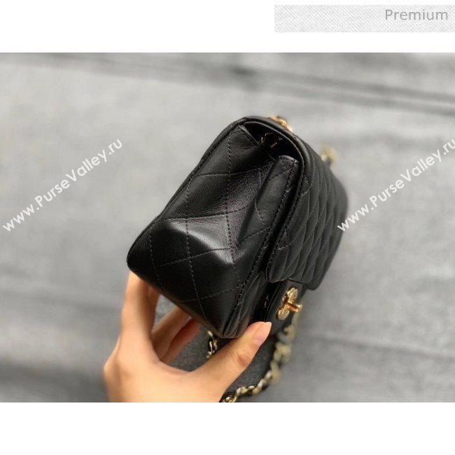 Chanel Quilted Lambskin Classic Mini Flap Bag Black With Gold Hardware(Top Quality) (MH-20031626)