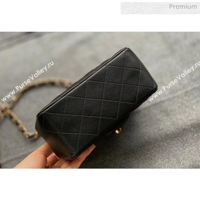Chanel Quilted Lambskin Classic Mini Flap Bag Black With Gold Hardware(Top Quality) (MH-20031626)