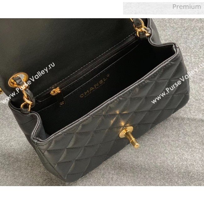 Chanel Quilted Lambskin Classic Mini Flap Bag Black With Gold Hardware(Top Quality) (MH-20031626)