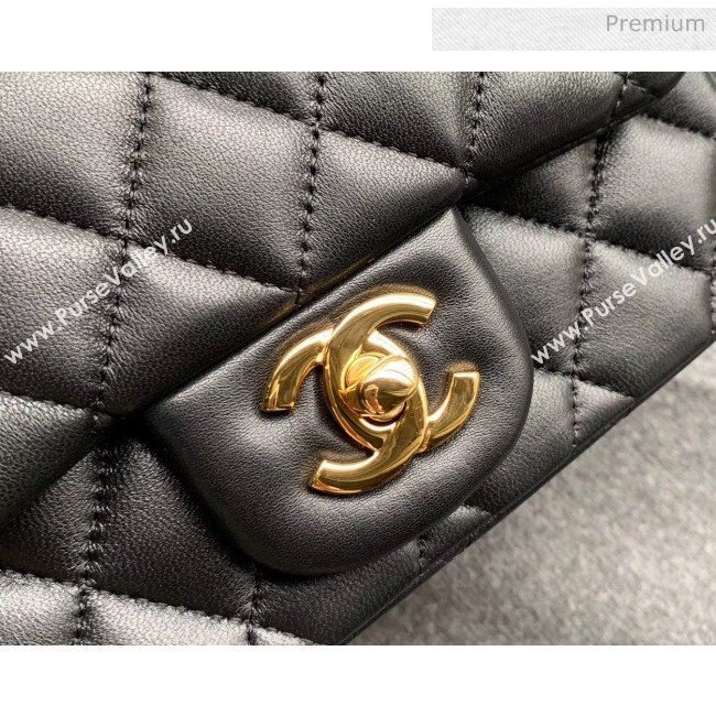 Chanel Quilted Lambskin Classic Mini Flap Bag Black With Gold Hardware(Top Quality) (MH-20031626)