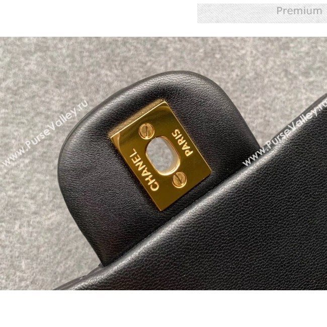 Chanel Quilted Lambskin Classic Mini Flap Bag Black With Gold Hardware(Top Quality) (MH-20031626)