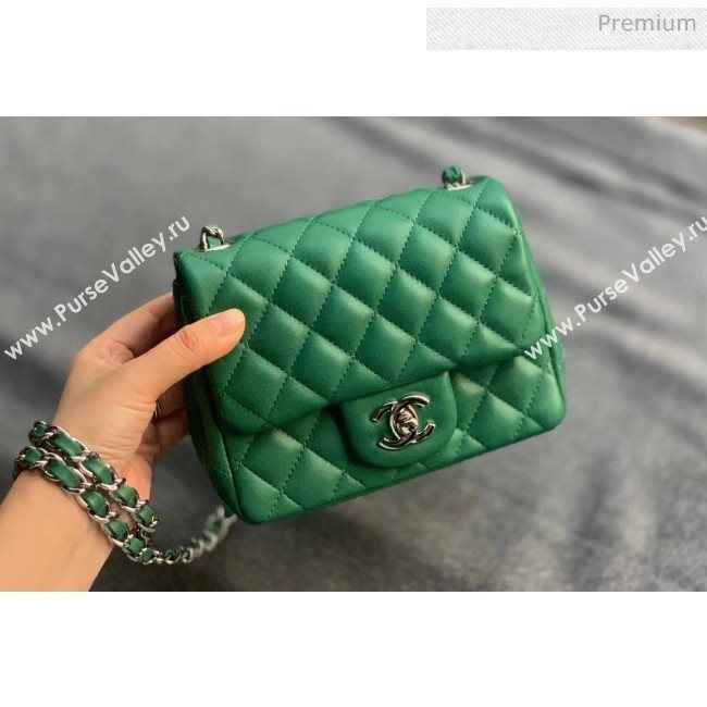 Chanel Quilted Lambskin Classic Mini Flap Bag Green With Silver Hardware(Top Quality) (MH-20031627)