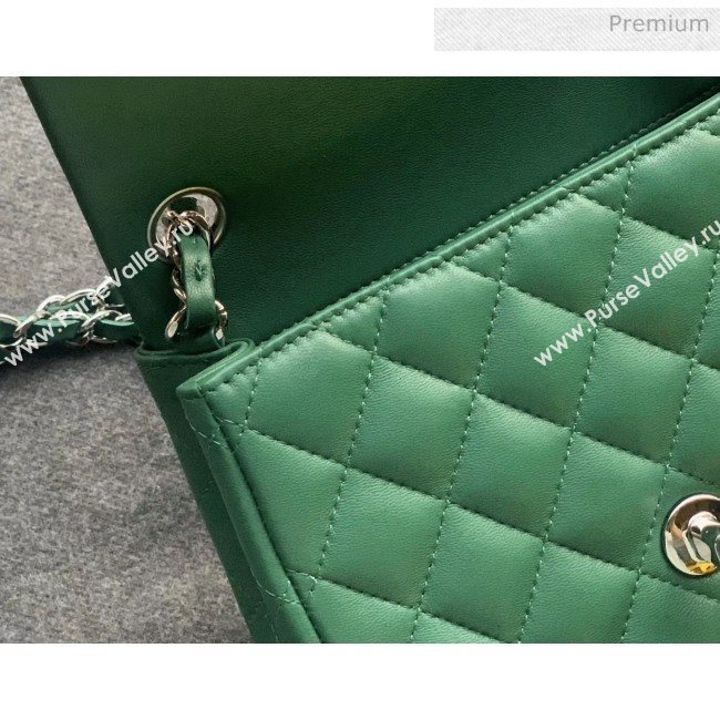 Chanel Quilted Lambskin Classic Mini Flap Bag Green With Silver Hardware(Top Quality) (MH-20031627)