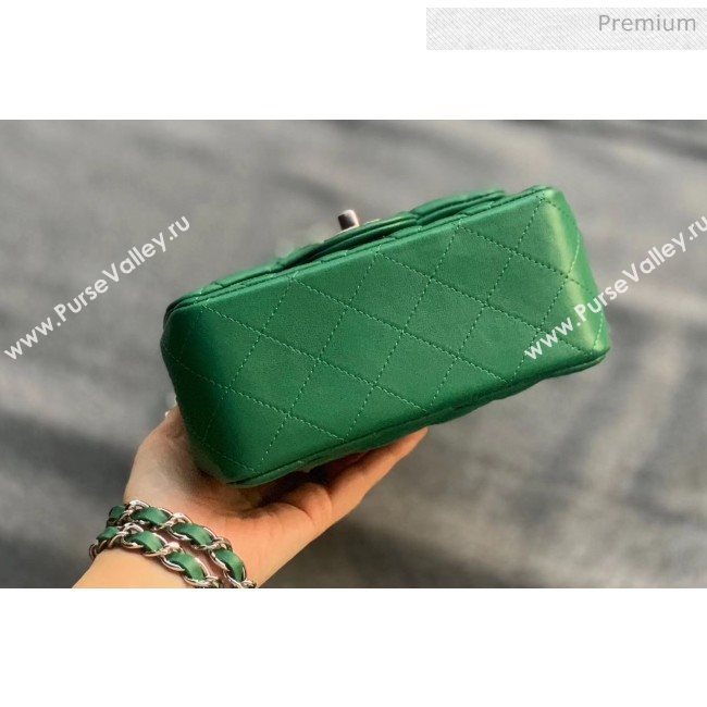 Chanel Quilted Lambskin Classic Mini Flap Bag Green With Silver Hardware(Top Quality) (MH-20031627)