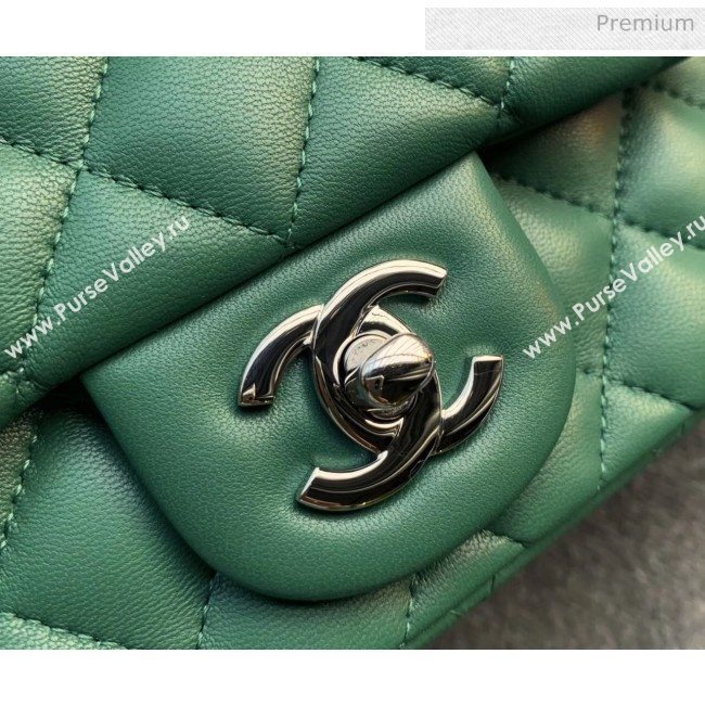 Chanel Quilted Lambskin Classic Mini Flap Bag Green With Silver Hardware(Top Quality) (MH-20031627)