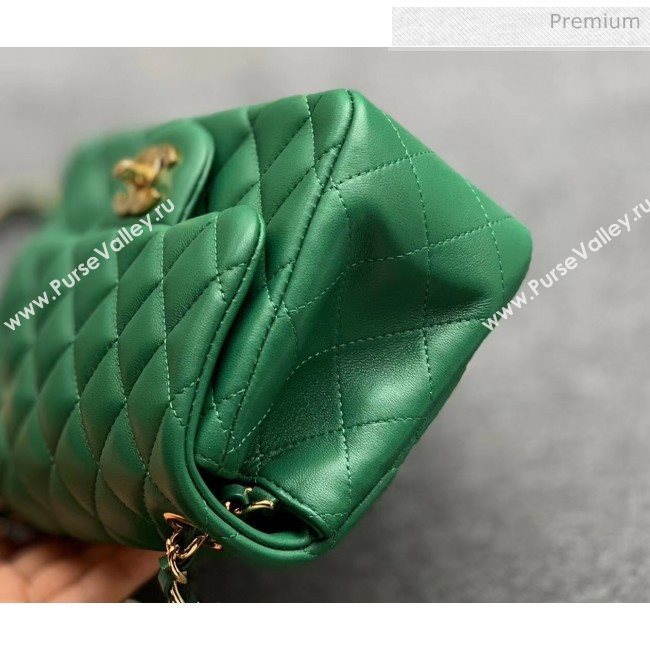 Chanel Quilted Lambskin Classic Mini Flap Bag Green With Gold Hardware(Top Quality) (MH-20031628)