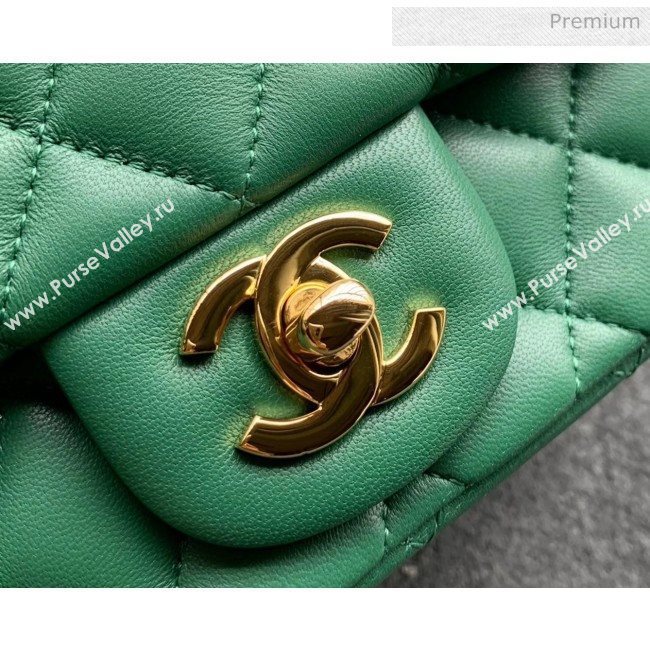 Chanel Quilted Lambskin Classic Mini Flap Bag Green With Gold Hardware(Top Quality) (MH-20031628)