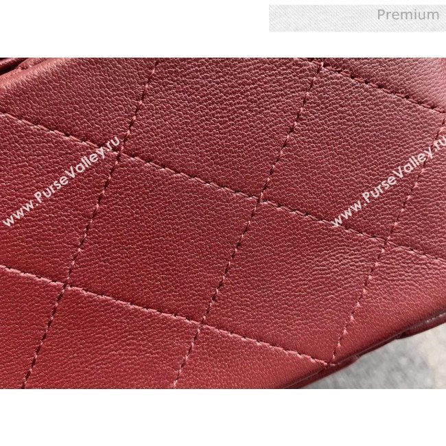 Chanel Quilted Lambskin Classic Mini Flap Bag Burgundy With Silver Hardware(Top Quality) (MH-20031629)