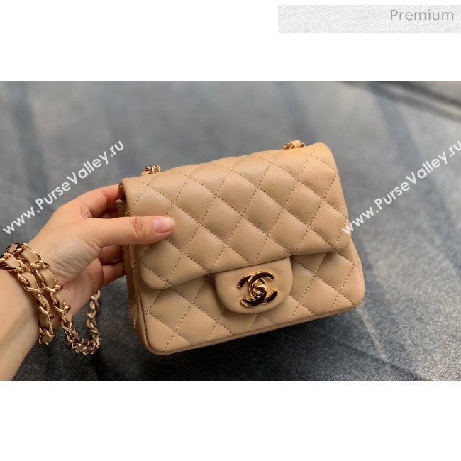 Chanel Quilted Lambskin Classic Mini Flap Bag Apricot With Gold Hardware(Top Quality) (MH-20031630)