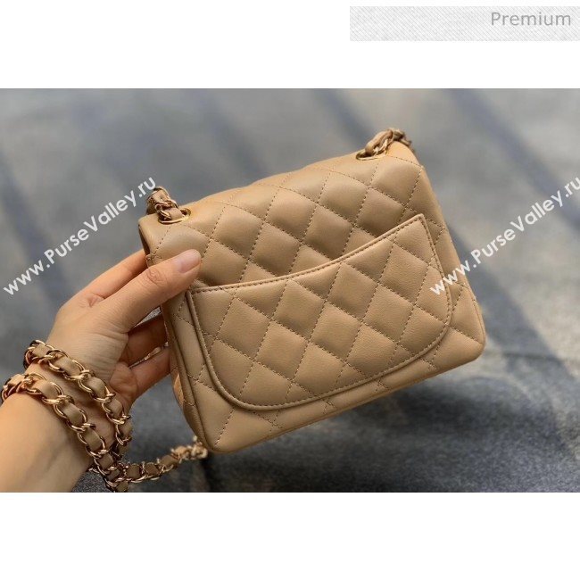 Chanel Quilted Lambskin Classic Mini Flap Bag Apricot With Gold Hardware(Top Quality) (MH-20031630)