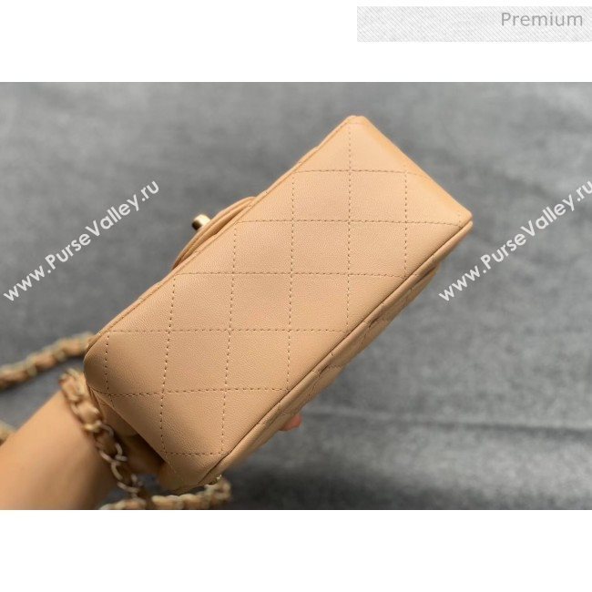 Chanel Quilted Lambskin Classic Mini Flap Bag Apricot With Gold Hardware(Top Quality) (MH-20031630)