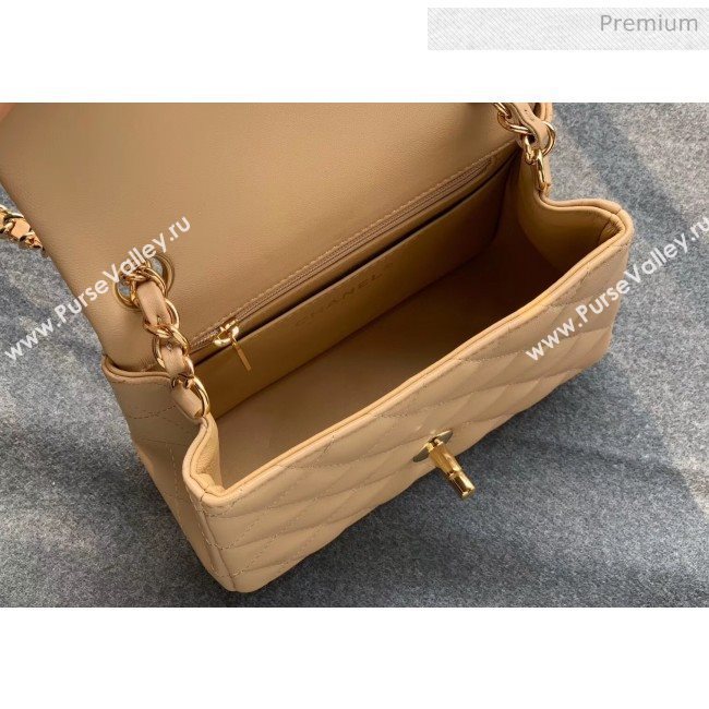 Chanel Quilted Lambskin Classic Mini Flap Bag Apricot With Gold Hardware(Top Quality) (MH-20031630)