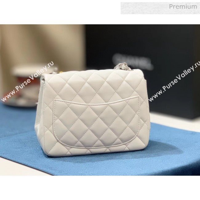 Chanel Quilted Lambskin Classic Mini Flap Bag White With Silver Hardware(Top Quality) (MH-20031632)