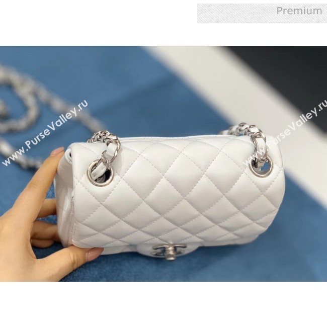 Chanel Quilted Lambskin Classic Mini Flap Bag White With Silver Hardware(Top Quality) (MH-20031632)