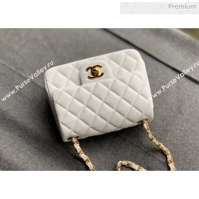 Chanel Quilted Lambskin Classic Mini Flap Bag White With Gold Hardware(Top Quality) (MH-20031633)