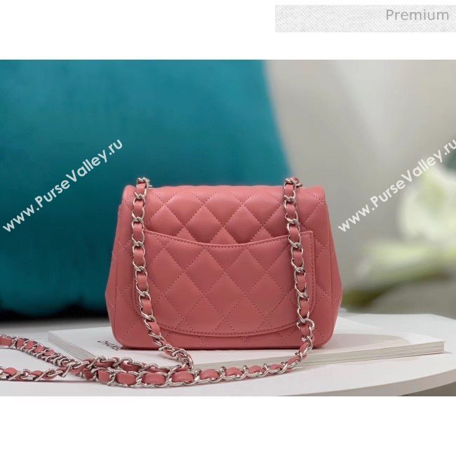 Chanel Quilted Lambskin Classic Mini Flap Bag Rouge With Silver Hardware(Top Quality) (MH-20031635)
