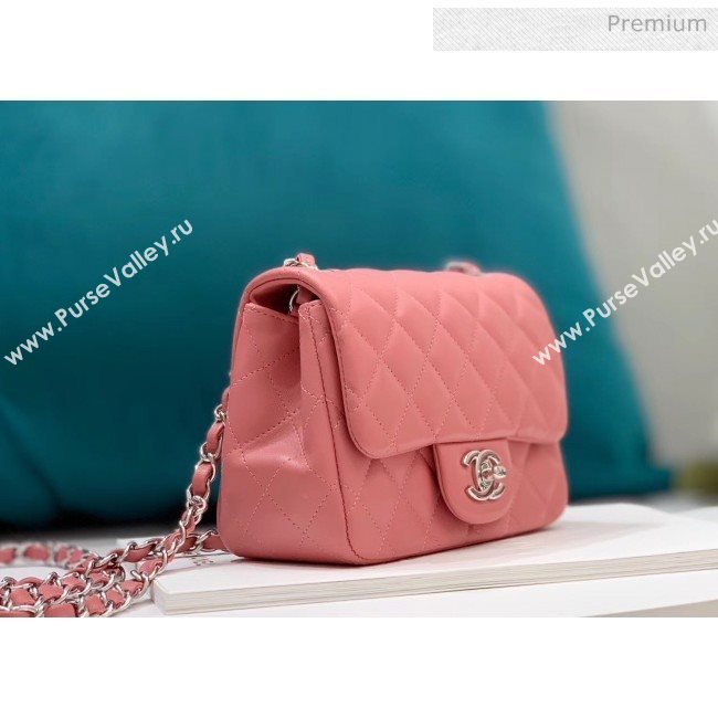Chanel Quilted Lambskin Classic Mini Flap Bag Rouge With Silver Hardware(Top Quality) (MH-20031635)