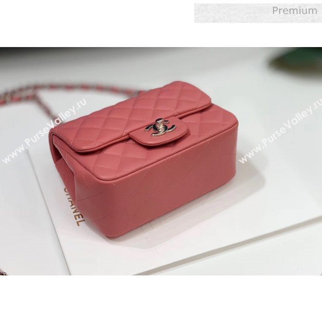 Chanel Quilted Lambskin Classic Mini Flap Bag Rouge With Silver Hardware(Top Quality) (MH-20031635)