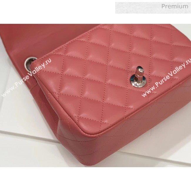 Chanel Quilted Lambskin Classic Mini Flap Bag Rouge With Silver Hardware(Top Quality) (MH-20031635)