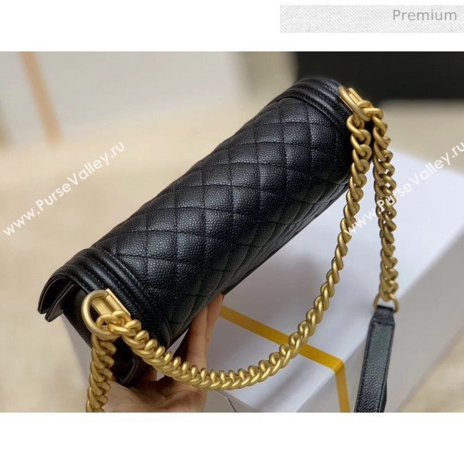Chanel Quilted Origial Haas Big Caviar Leather Medium Boy Flap Bag Black with Gold Hardware(Top Quality) (MH-0031717)