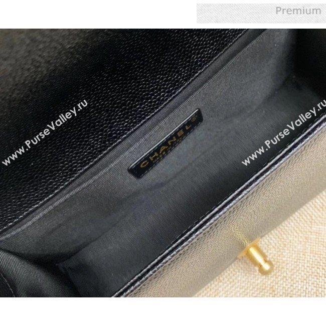Chanel Quilted Origial Haas Big Caviar Leather Medium Boy Flap Bag Black with Gold Hardware(Top Quality) (MH-0031717)