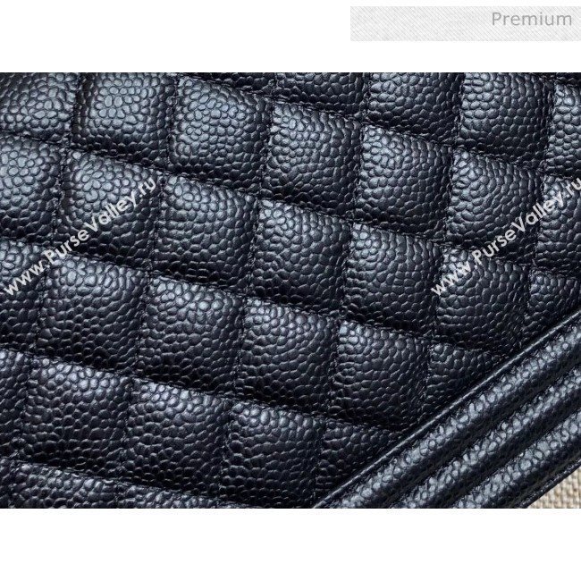 Chanel Quilted Origial Haas Big Caviar Leather Medium Boy Flap Bag Black with Gold Hardware(Top Quality) (MH-0031717)