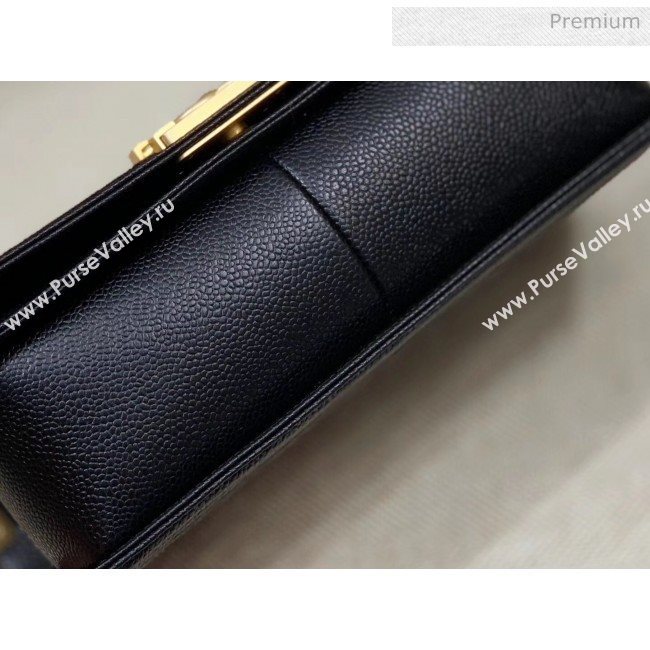 Chanel Quilted Origial Haas Big Caviar Leather Medium Boy Flap Bag Black with Gold Hardware(Top Quality) (MH-0031717)