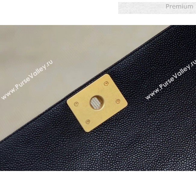 Chanel Quilted Origial Haas Big Caviar Leather Medium Boy Flap Bag Black with Gold Hardware(Top Quality) (MH-0031717)