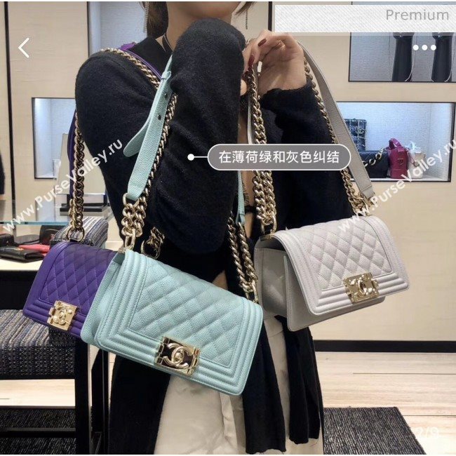 Chanel Quilted Origial Haas Big Caviar Leather Medium Boy Flap Bag Red with Light Gold Hardware(Top Quality) (MH-0031718)