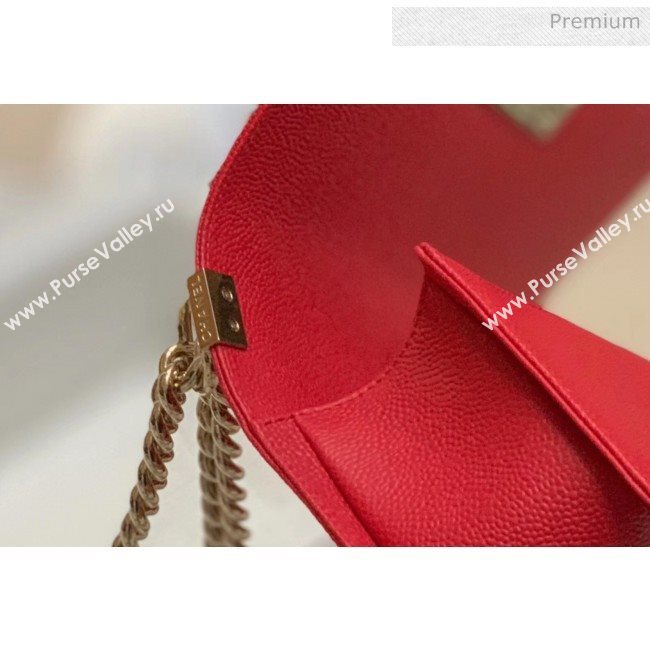 Chanel Quilted Origial Haas Big Caviar Leather Medium Boy Flap Bag Red with Light Gold Hardware(Top Quality) (MH-0031718)