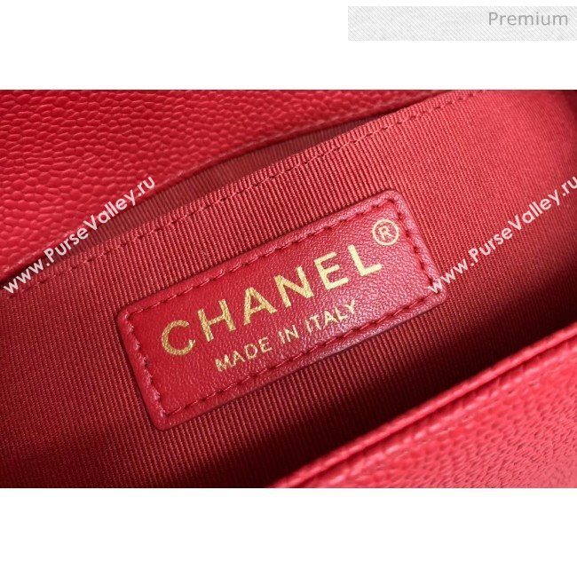 Chanel Quilted Origial Haas Big Caviar Leather Medium Boy Flap Bag Red with Light Gold Hardware(Top Quality) (MH-0031718)