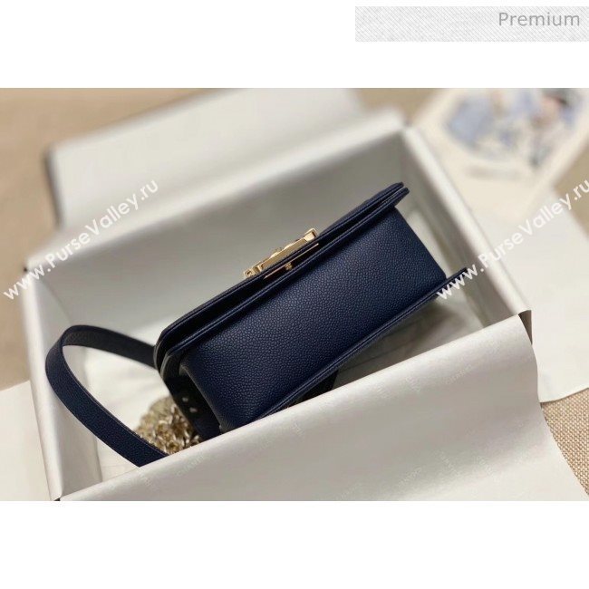 Chanel Quilted Origial Haas Big Caviar Leather Small Boy Flap Bag Blue with Light Gold Hardware(Top Quality) (MH-0031721)