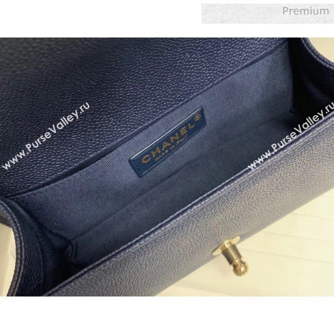 Chanel Quilted Origial Haas Big Caviar Leather Small Boy Flap Bag Blue with Light Gold Hardware(Top Quality) (MH-0031721)
