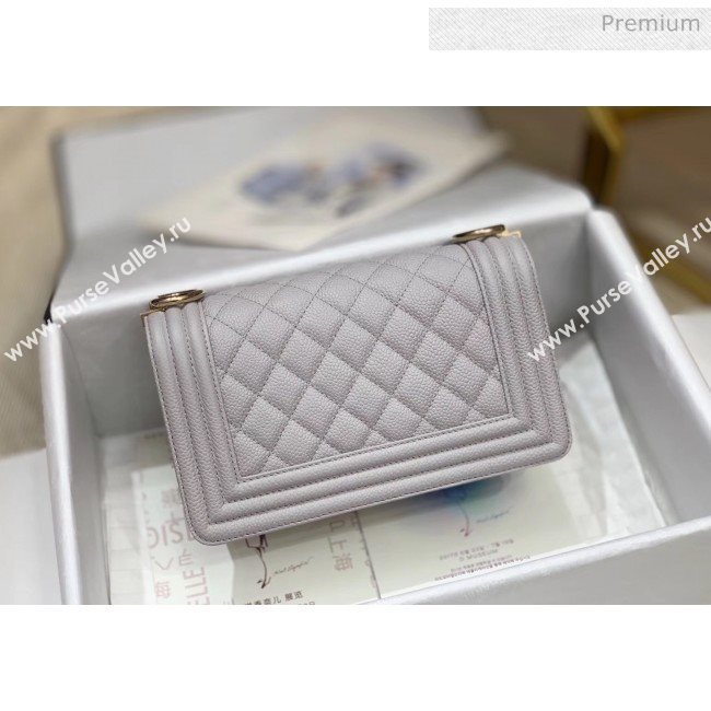 Chanel Quilted Origial Haas Big Caviar Leather Small Boy Flap Bag Grey with Light Gold Hardware(Top Quality) (MH-0031722)