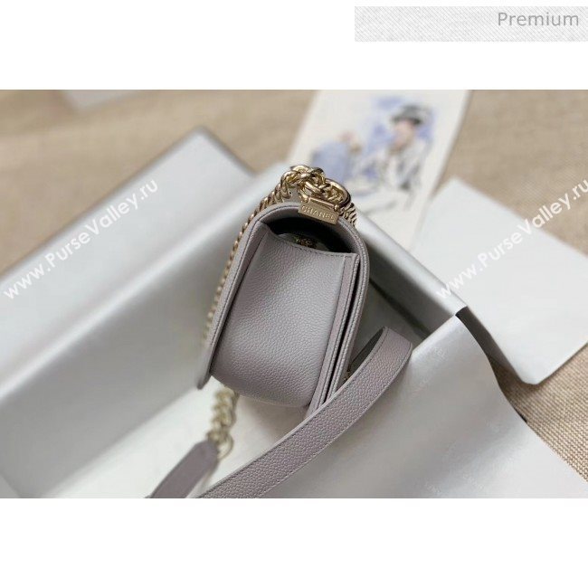 Chanel Quilted Origial Haas Big Caviar Leather Small Boy Flap Bag Grey with Light Gold Hardware(Top Quality) (MH-0031722)