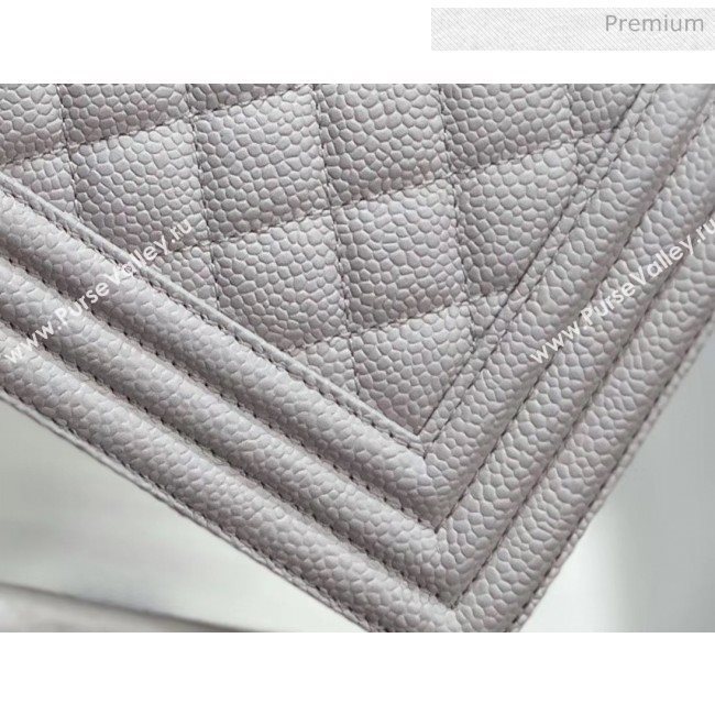 Chanel Quilted Origial Haas Big Caviar Leather Small Boy Flap Bag Grey with Light Gold Hardware(Top Quality) (MH-0031722)