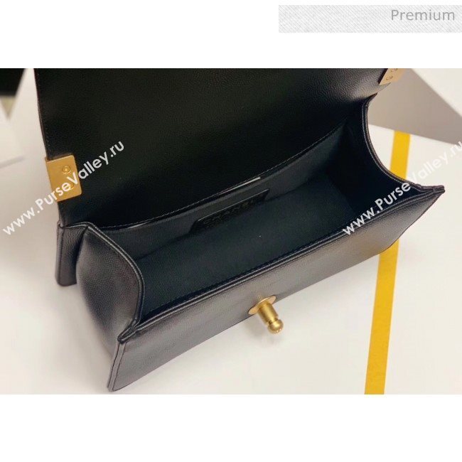 Chanel Quilted Origial Haas Caviar Leather Small Boy Flap Bag Black with Matte Gold Hardware(Top Quality) (MH-0031726)