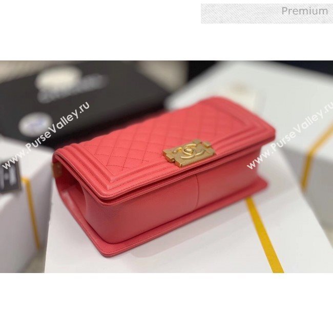Chanel Quilted Origial Haas Caviar Leather Medium Boy Flap Bag Peach with Matte Gold Hardware(Top Quality) (MH-0031727)