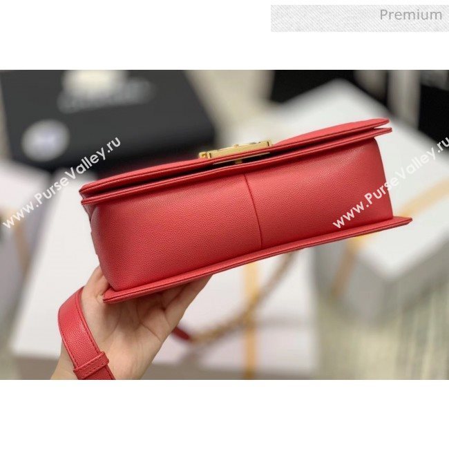 Chanel Quilted Origial Haas Caviar Leather Medium Boy Flap Bag Peach with Matte Gold Hardware(Top Quality) (MH-0031727)