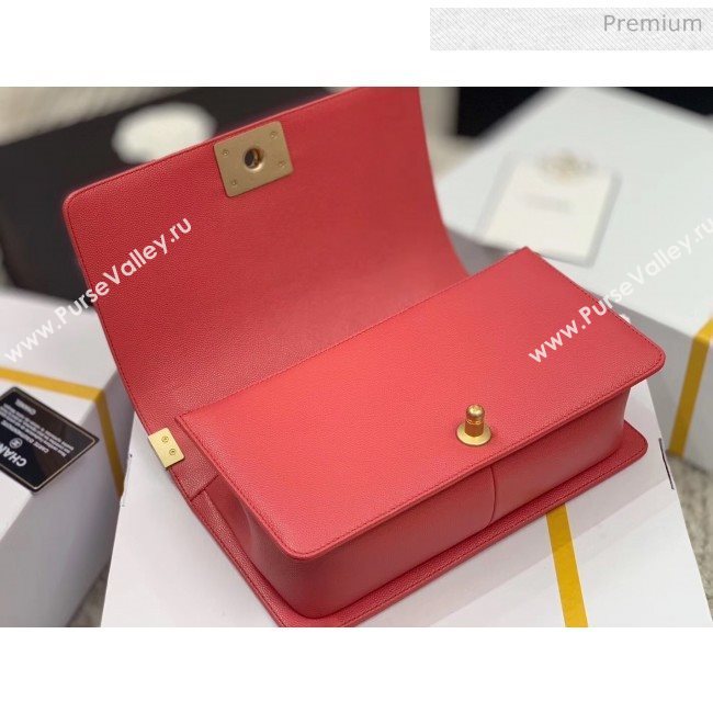 Chanel Quilted Origial Haas Caviar Leather Medium Boy Flap Bag Peach with Matte Gold Hardware(Top Quality) (MH-0031727)