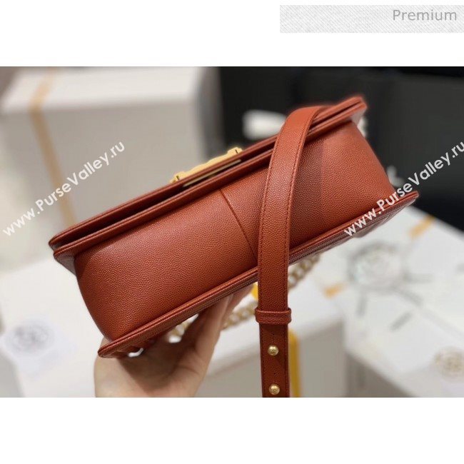 Chanel Quilted Origial Haas Caviar Leather Medium Boy Flap Bag Caramel with Matte Gold Hardware(Top Quality) (MH-0031729)