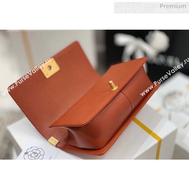 Chanel Quilted Origial Haas Caviar Leather Medium Boy Flap Bag Caramel with Matte Gold Hardware(Top Quality) (MH-0031729)