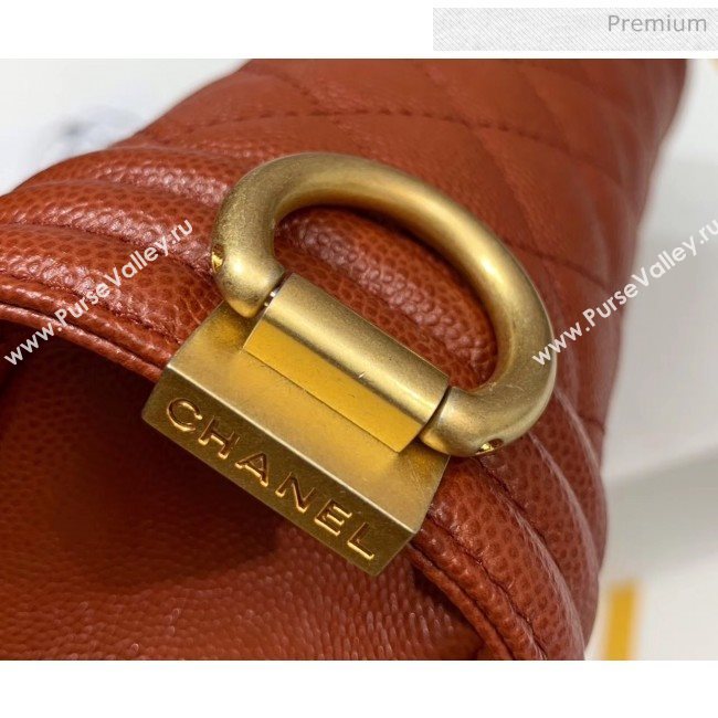 Chanel Quilted Origial Haas Caviar Leather Small Boy Flap Bag Caramel with Matte Gold Hardware(Top Quality) (MH-0031730)