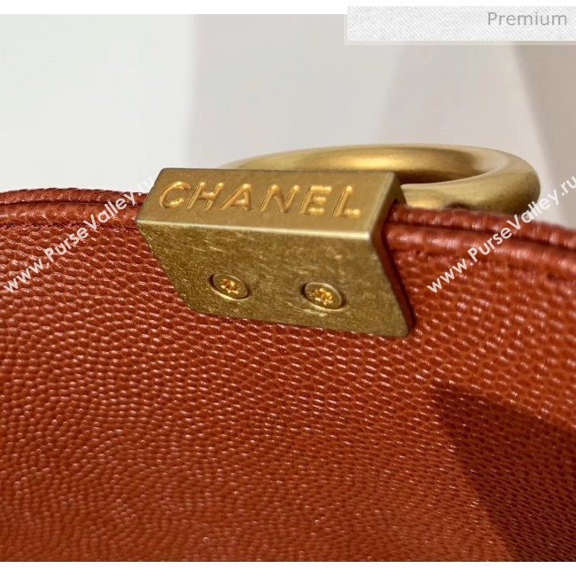 Chanel Quilted Origial Haas Caviar Leather Small Boy Flap Bag Caramel with Matte Gold Hardware(Top Quality) (MH-0031730)