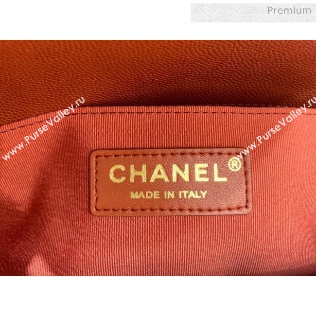 Chanel Quilted Origial Haas Caviar Leather Small Boy Flap Bag Caramel with Matte Gold Hardware(Top Quality) (MH-0031730)