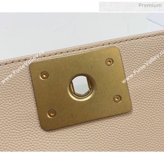 Chanel Quilted Origial Haas Caviar Leather Medium Boy Flap Bag Apricot with Matte Gold Hardware(Top Quality) (MH-0031733)