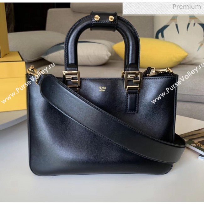 Fendi FF Tote Small Calfskin Bag Black 2020 (HX-20032005)